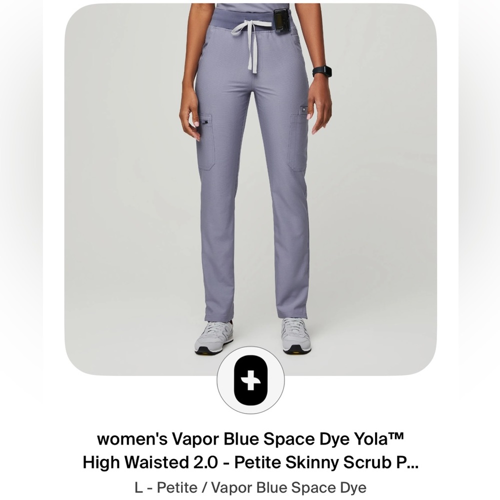 Figs High Waisted Yola 2.0 Vapor Blue Space Dye L Petite